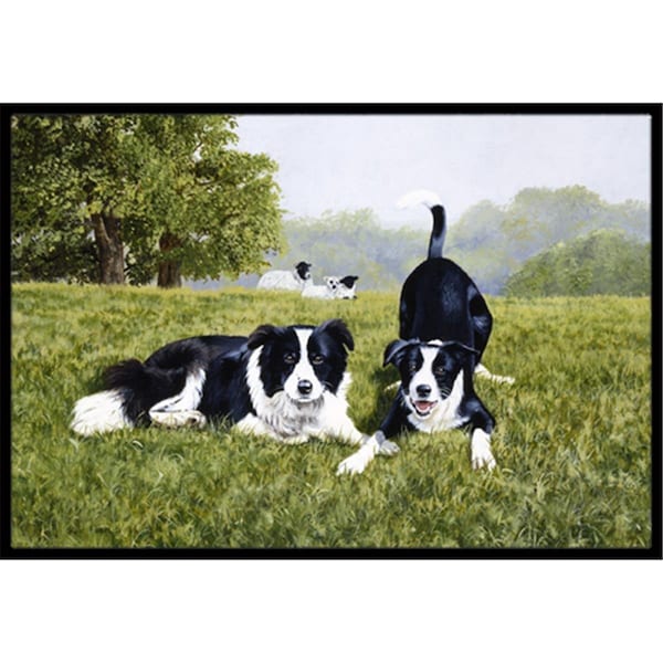 Jensendistributionservices Lets Play Border Collie Indoor or Outdoor Mat, 18 x 27 MI2557532 - main